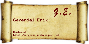 Gerendai Erik névjegykártya